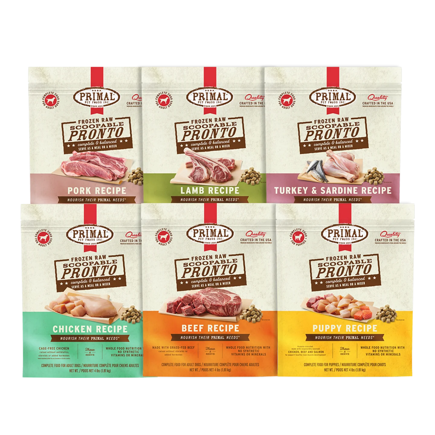 Primal - Frozen Dog Raw Pronto - 4 lb
