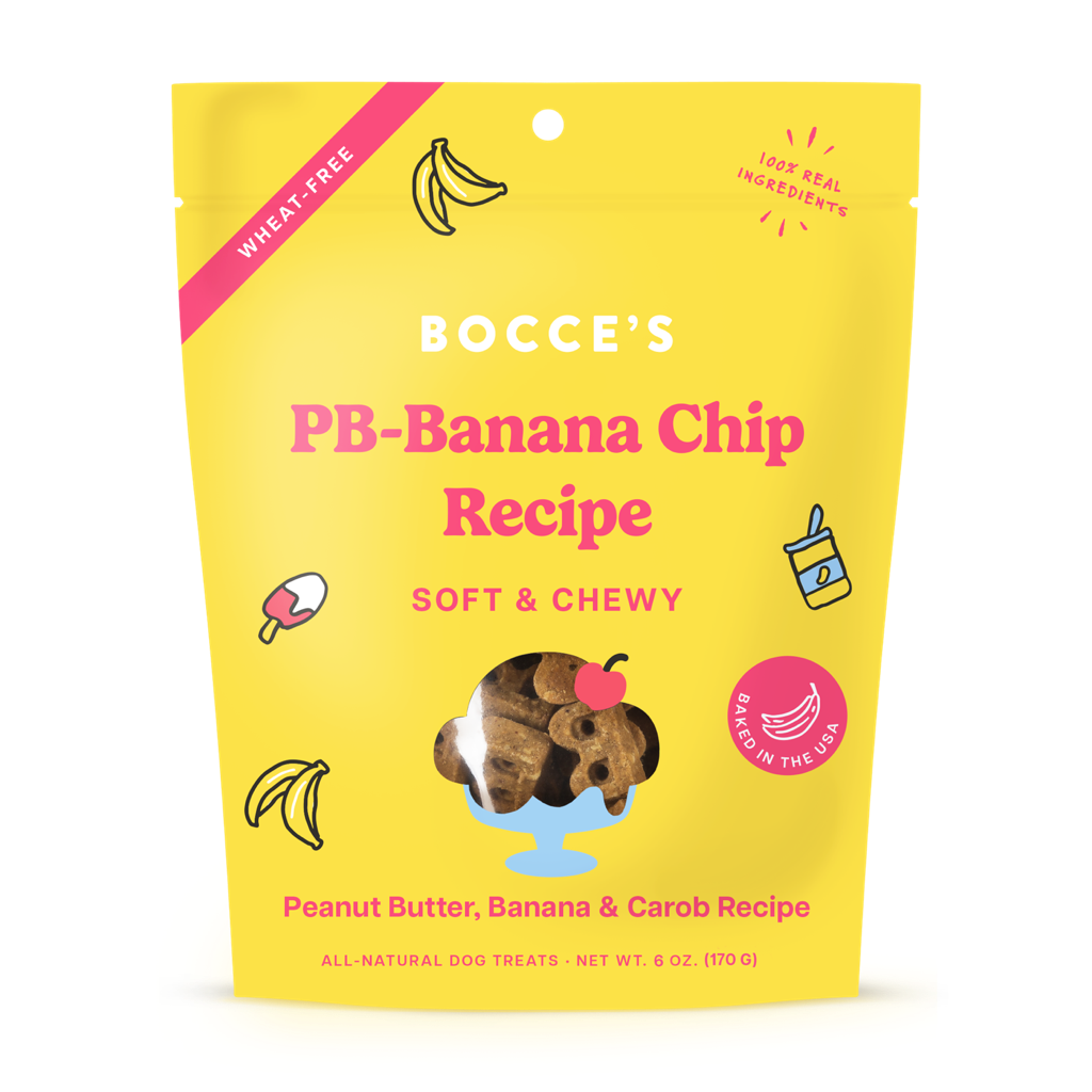 Bocce s Bakery Dog Soft Chewy PB Banana Chip 6 oz