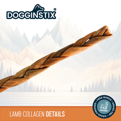Dogginstix - Braided Lamb Collagen Stick