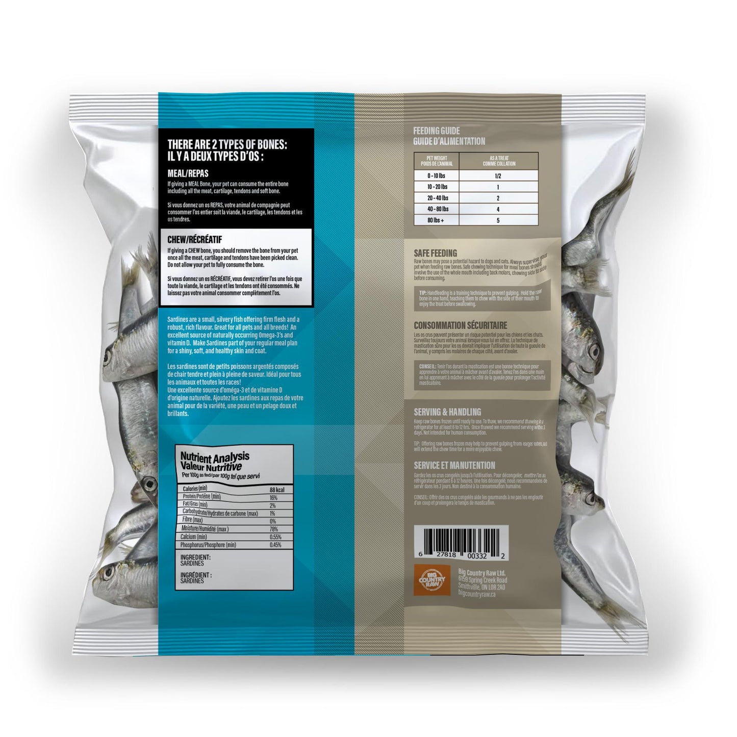 Big Country Raw - Sardines (1 lb bag)