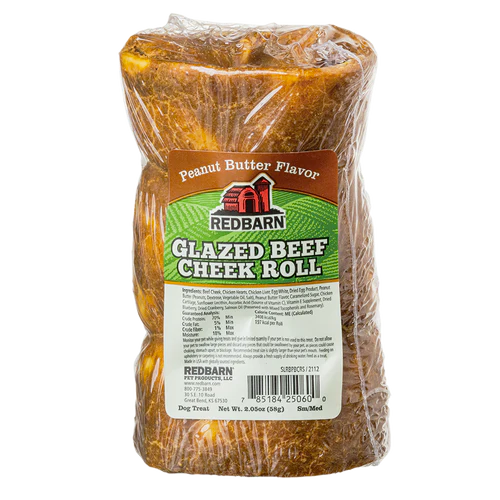 Redbarn - Glazed Beef Cheek Roll - Peanut Butter Flavour
