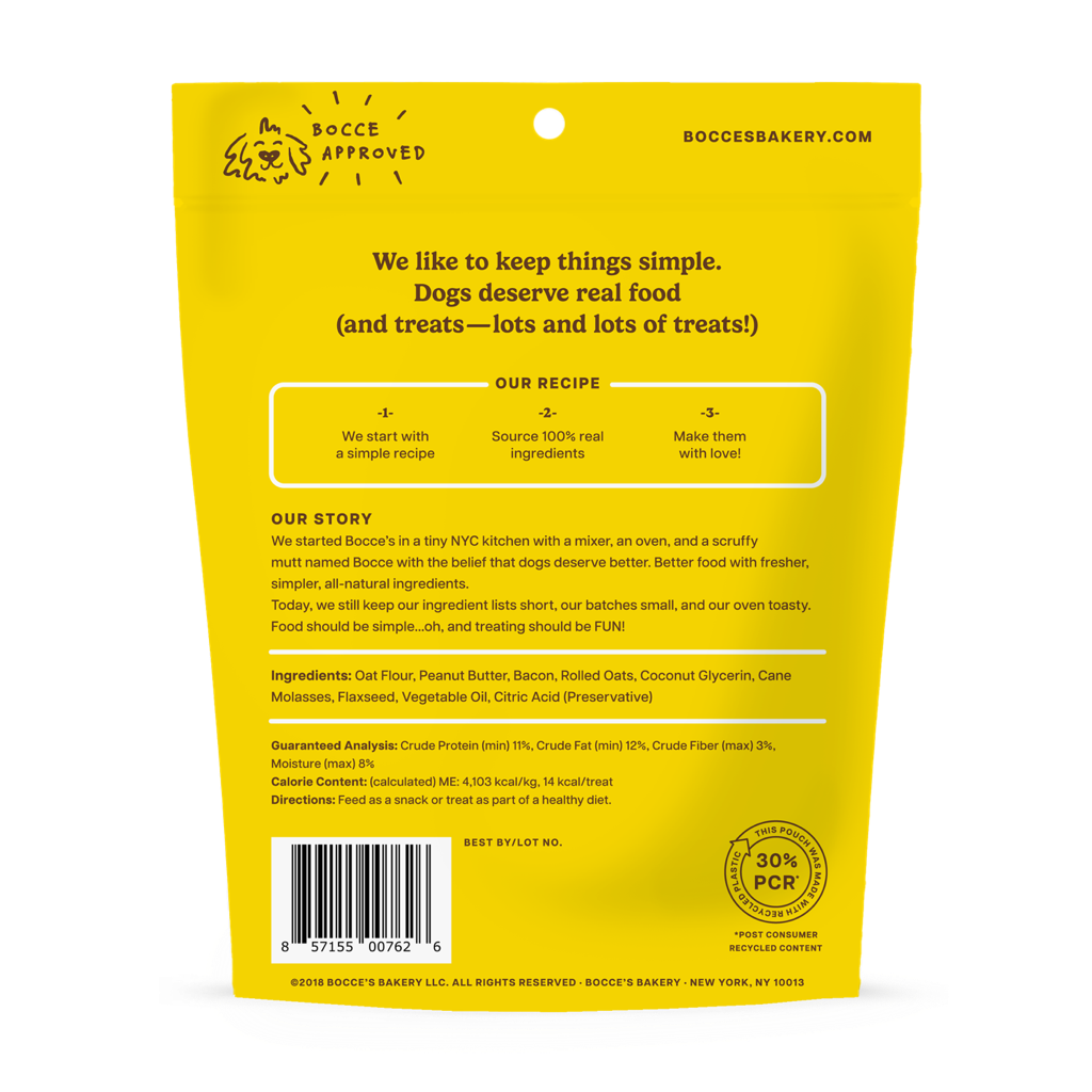 Bocce's Bakery - Bac'n Nutty Soft & Chewy Treats - 6oz