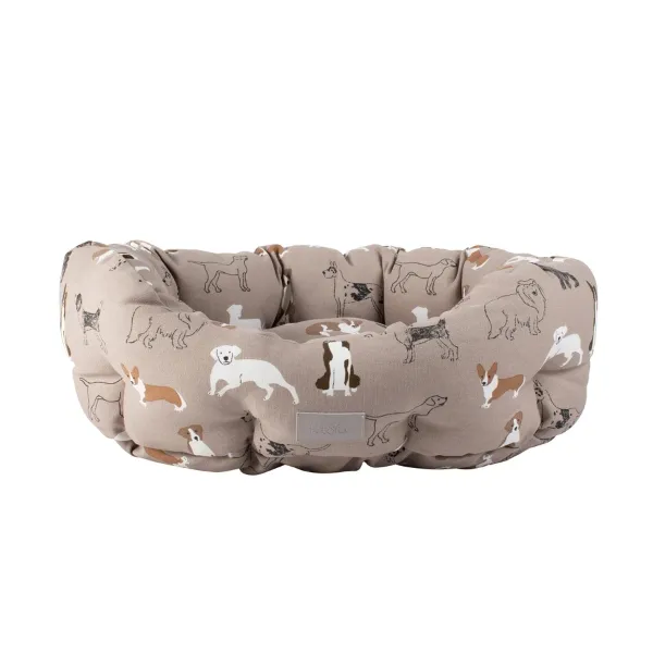Fringe - Pencil Dogs Round Cuddler Dog Bed