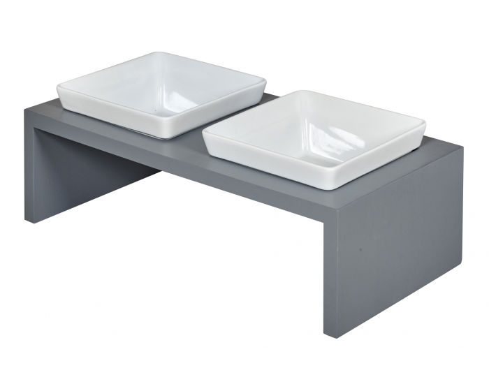 Bowsers - Moderno - Raised Double Wood Feeder