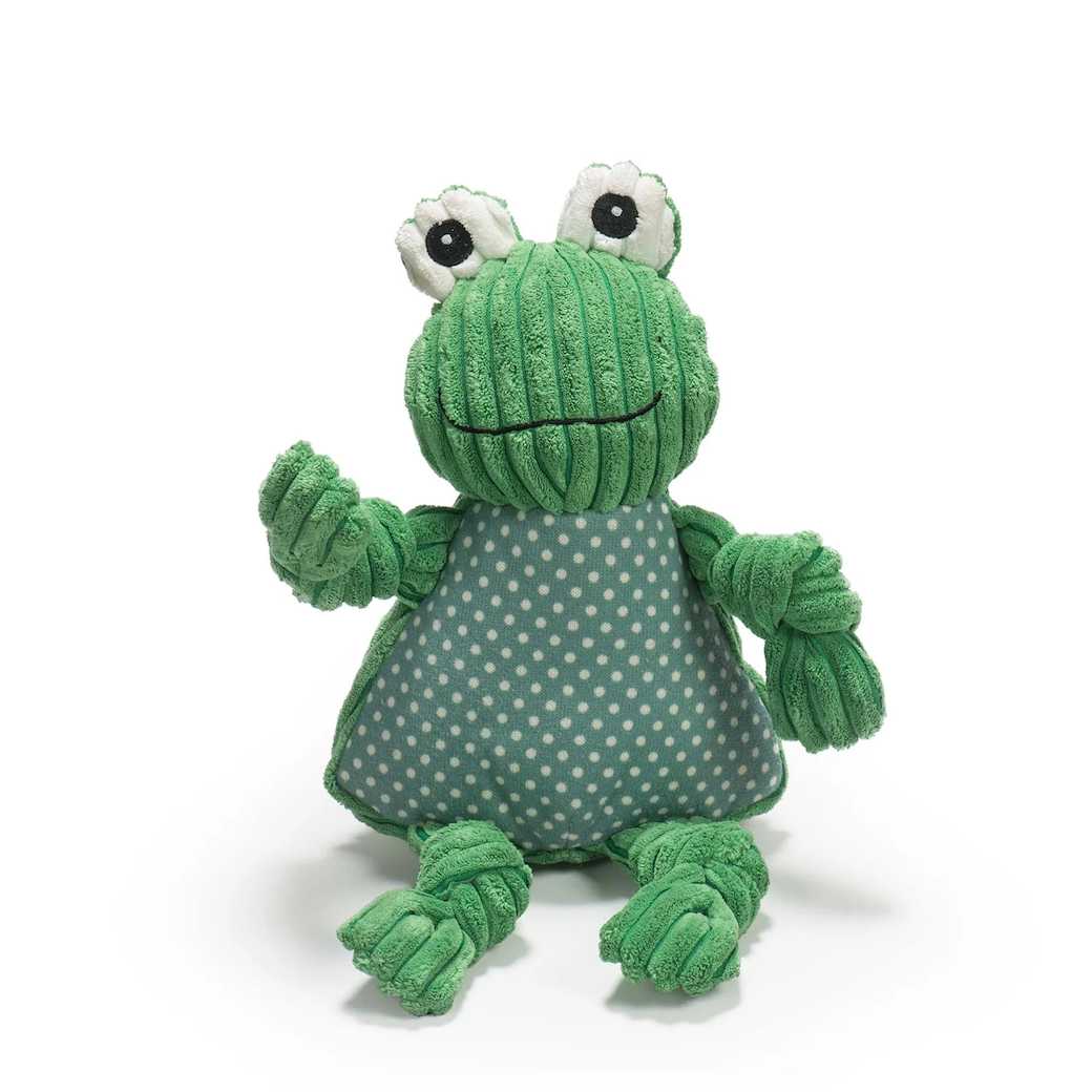 HuggleHounds - Fergie Frog Knottie Plush Dog Toy