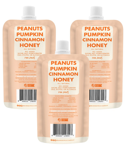 Bark Bistro - Pumpkin Pup Buddy Budder Peanut Butter Squeeze Pack