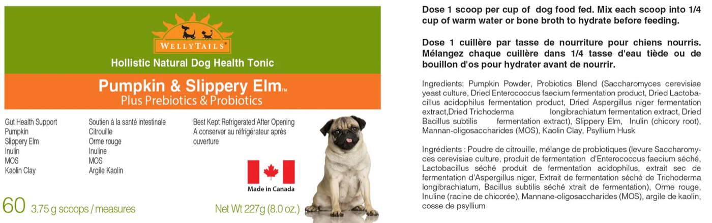 WellyTails - Gut Probiotics & Prebiotics - Pumpkin & Slippery Elm