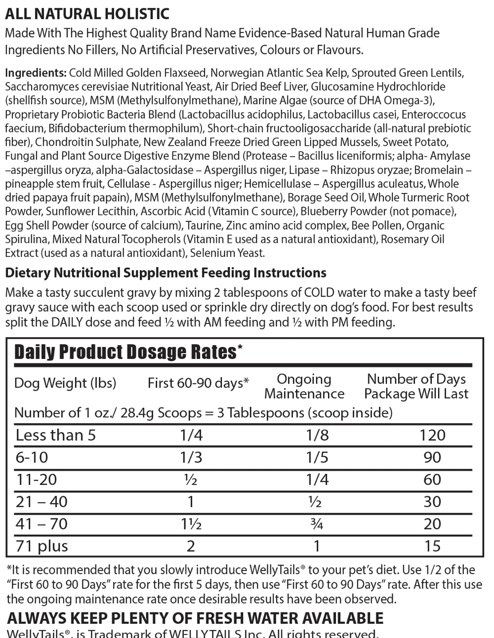 WellyTails - Daily Joint & Wellbeing - for Medium and Large Dogs