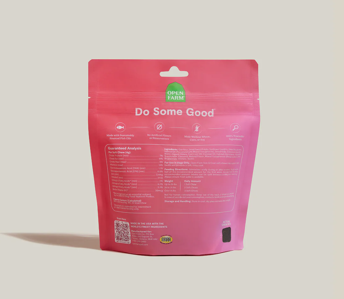 Open Farm - Skin & Coat Supplement Chews for Dogs