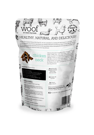 NZ Natural Pet Food Co - WOOF Air Dried Treats - Chicken Neck