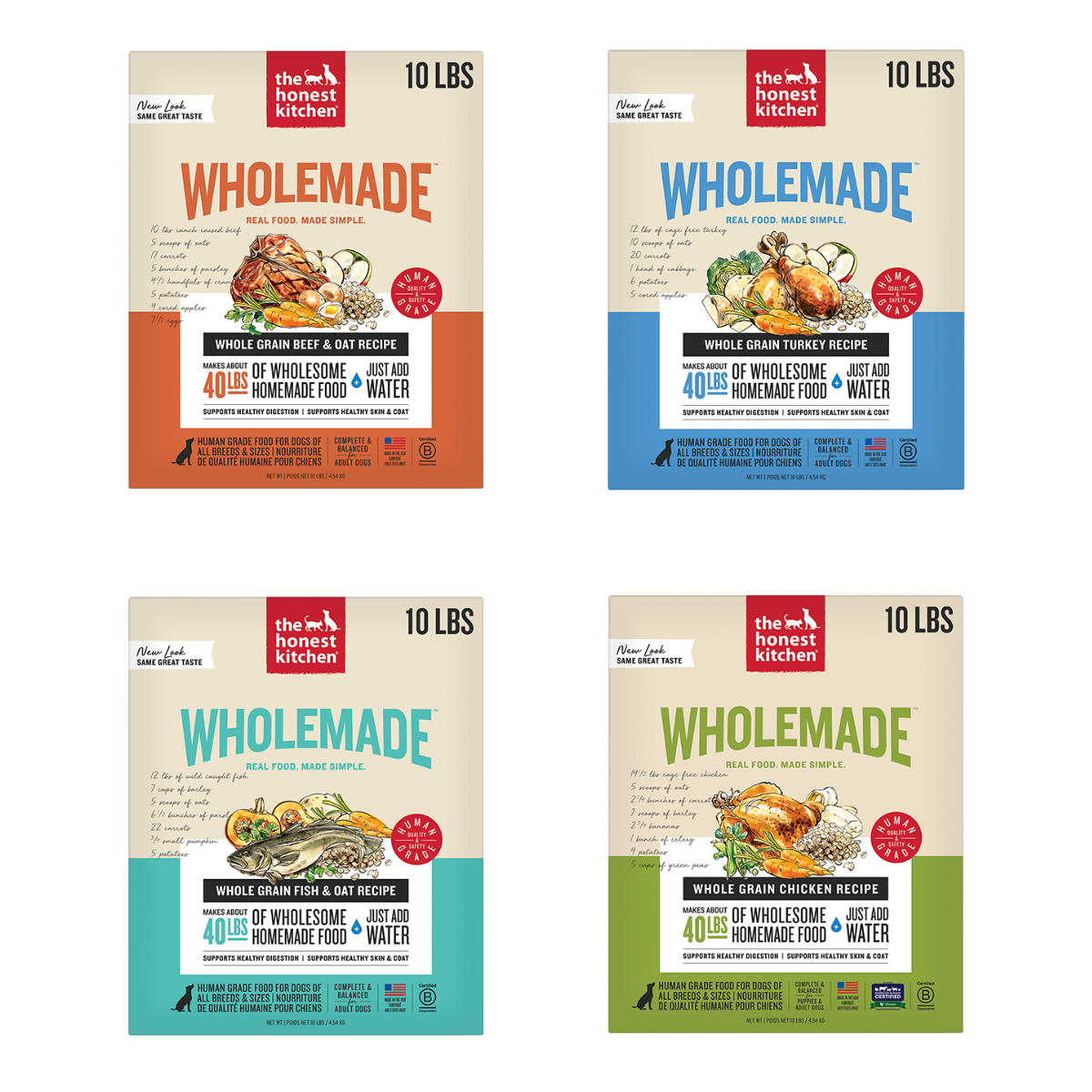 The Honest Kitchen ドライフード 2種セット The Honest Kitchen - Wholemade Whole Grain - Dehydrated Dog Food