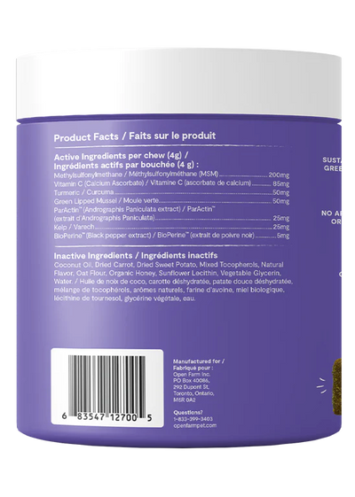Open Farm - Dog Supplement Hip & Joint Chews - 90 ct