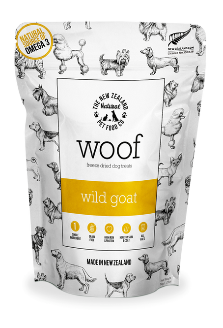 NZ Natural Pet Food Co - WOOF Freeze Dried Treats - Wild Goat
