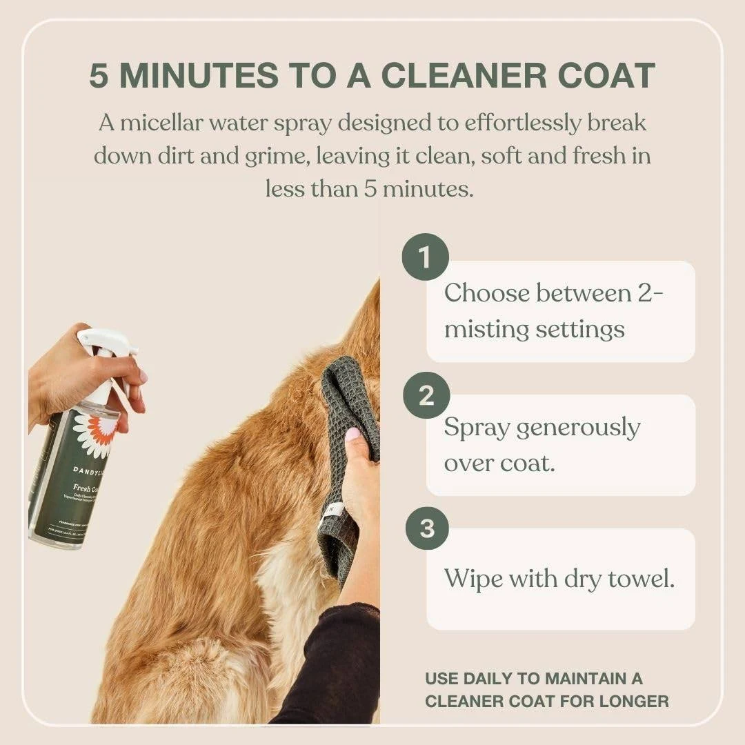 Dandylion - Fresh Coat Daily Cleansing Spray - Waterless No-Rinse Shampoo