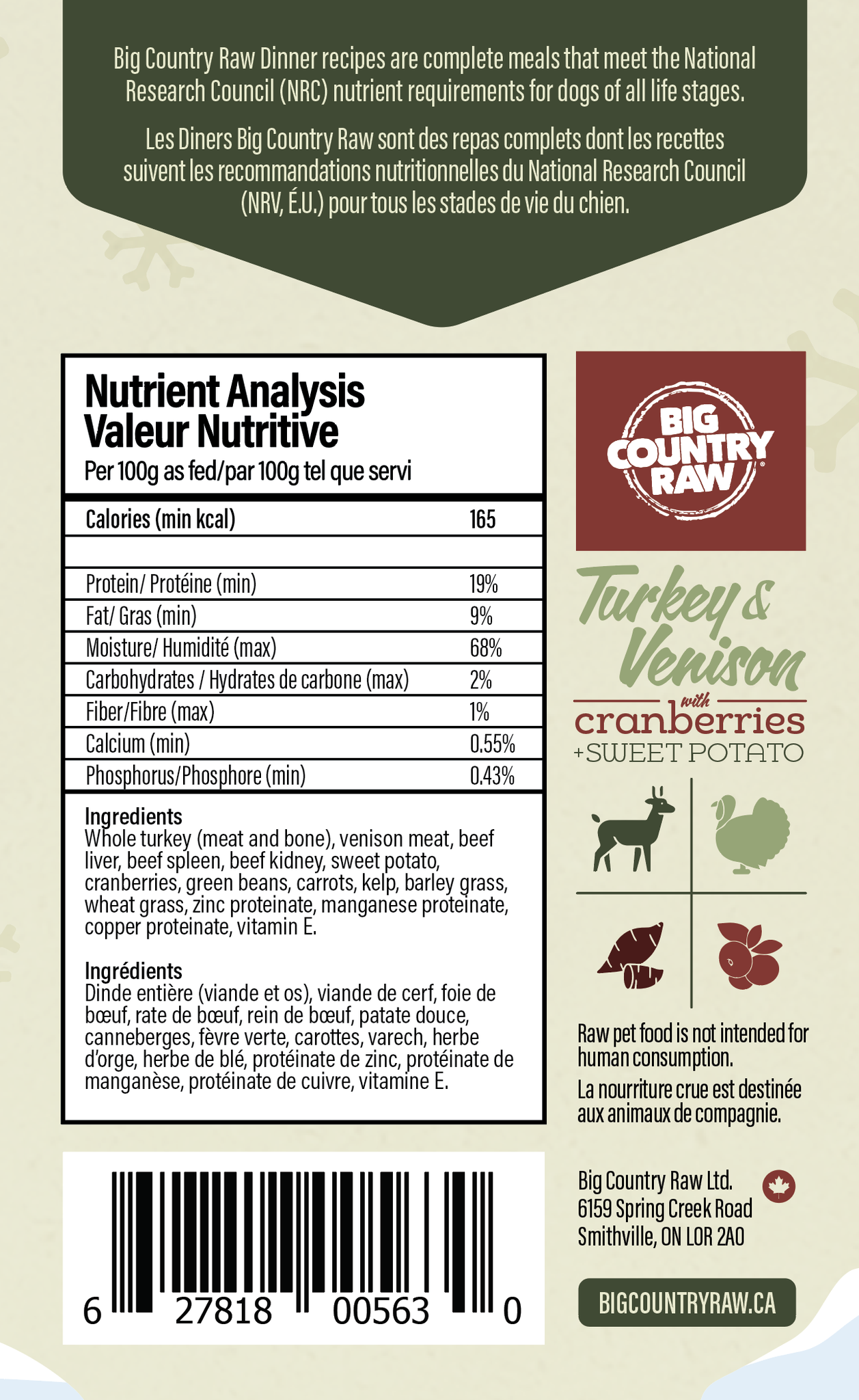 Big Country Raw - Holiday Dinner (Turkey & Venison)