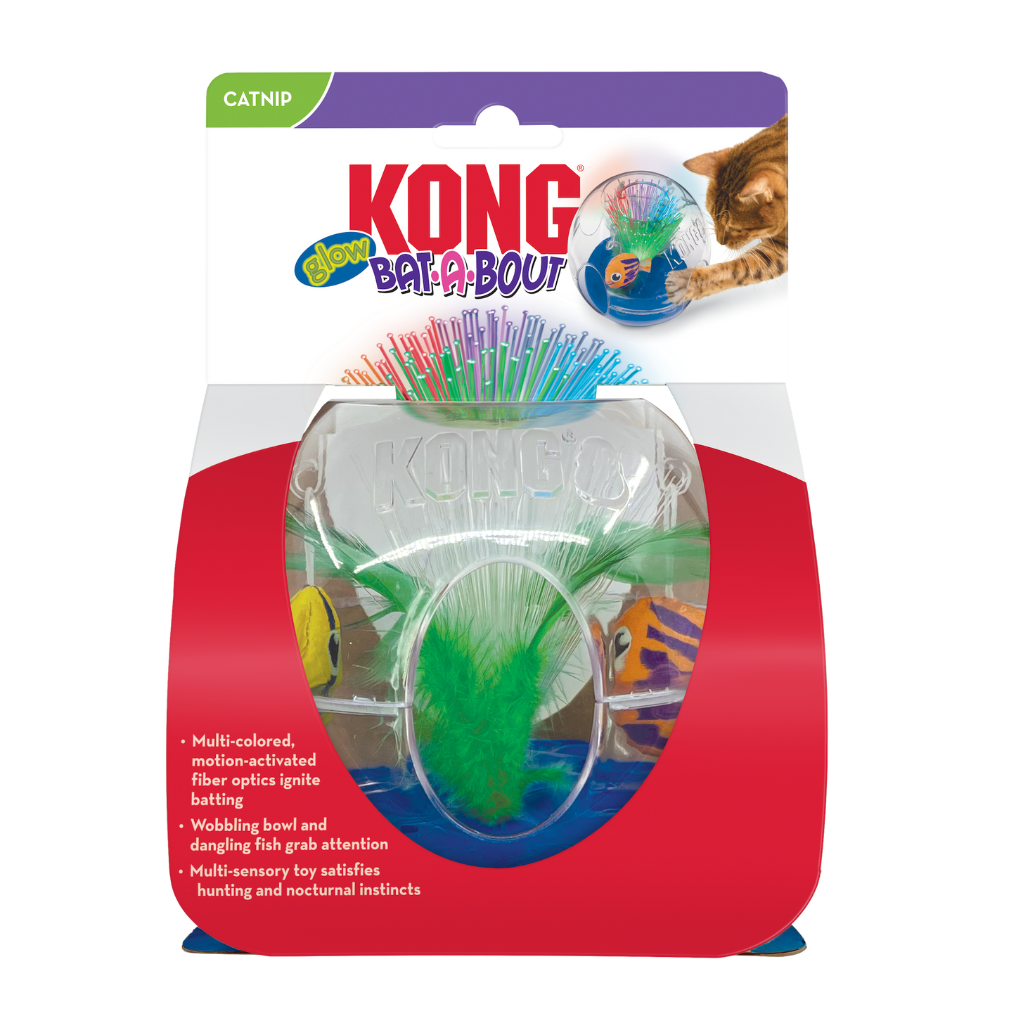Kong  - Cat Toys - Bat-a-Bout - Glow Aquarium
