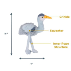 Tall Tails - Blue Heron with Rope Body Tug Toy