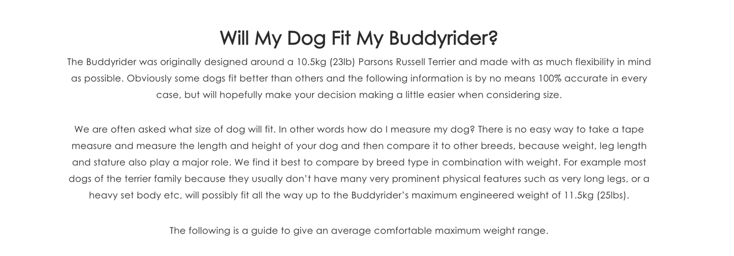 Buddy Rider - Main Seat Kit