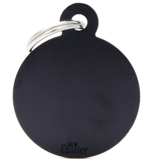 My Family Tags - Black Aluminum Circle