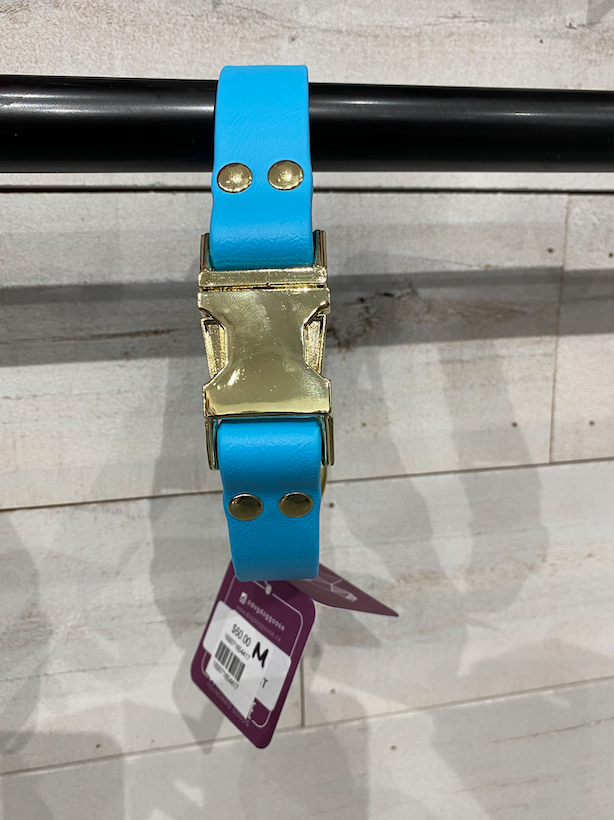 DogDog Goose Biothane Collar - Baby Blue with Brass Buckle