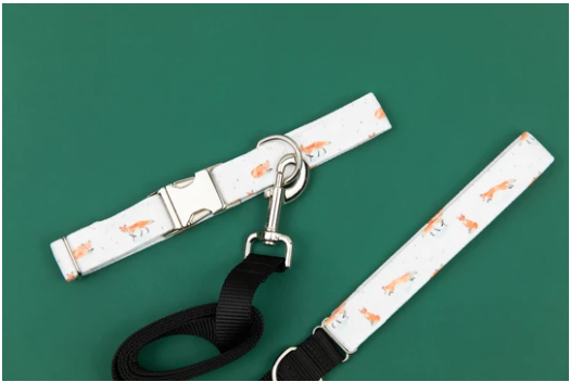Walk in the Bark - Winter Fox Dog Collar/Waste Bag/Leash