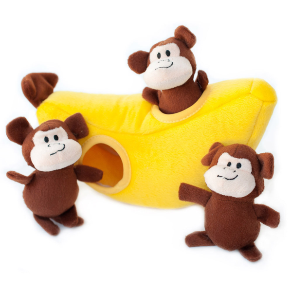 Zippy Paws - Monkey & Bananas Burrow Toy