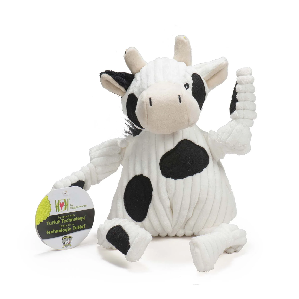 HuggleHounds - Dottie Cow Knottie Plush Dog Toy