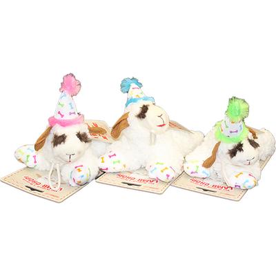 Multipet - Lamb Chop With Birthday Hat Dog Toy - New Style