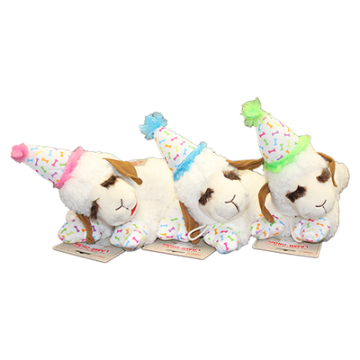 Multipet - Lamb Chop With Birthday Hat Dog Toy - New Style