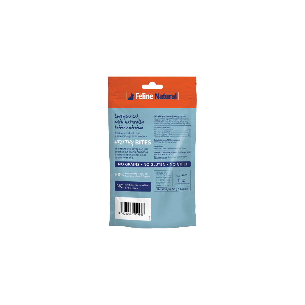 Feline Natural - Beef Healthy Bites - Cat Treats