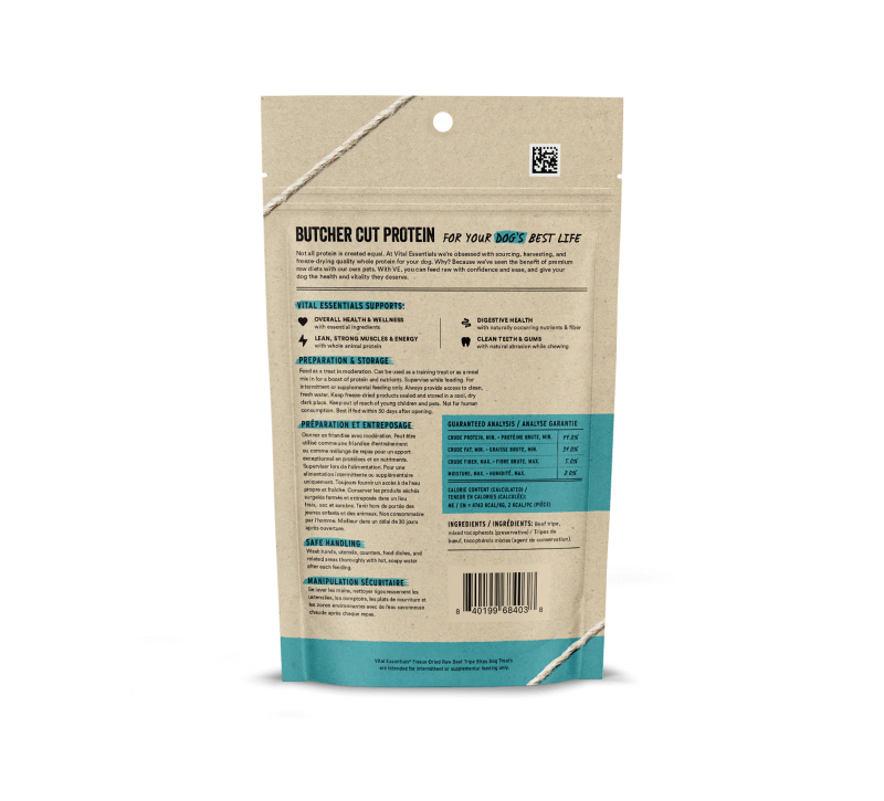 Vital Essentials - Freeze-Dried Dog Treats - Beef Tripe Bites