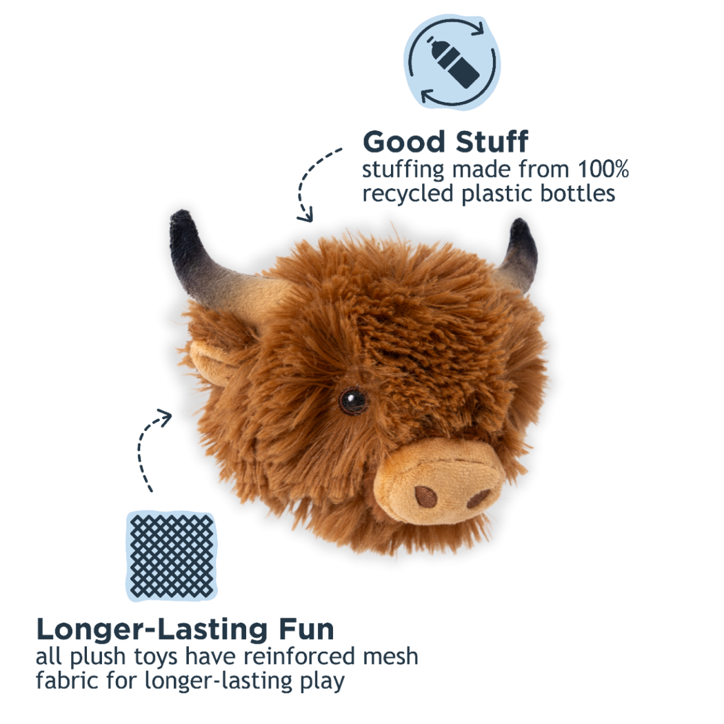 Tall Tails - 2-in-1 Fetch Ball Dog Toy - Highland Cow