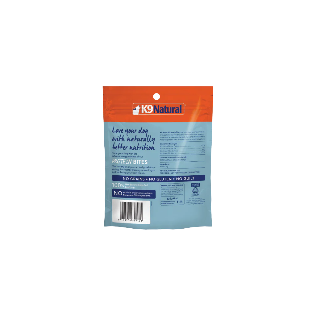 K9 Natural - Beef Lung Protein Bites Dog Treats