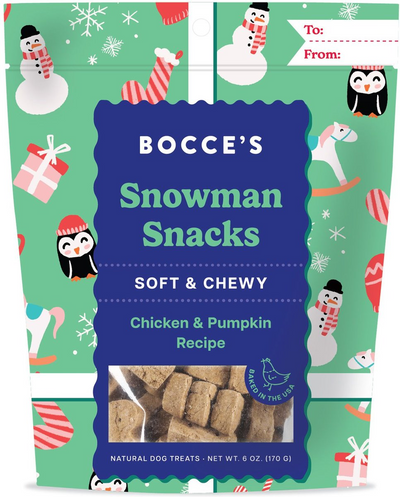 Bocce's Bakery - Snowman Snacks Holiday Soft & Chewy  Treats - 6 oz
