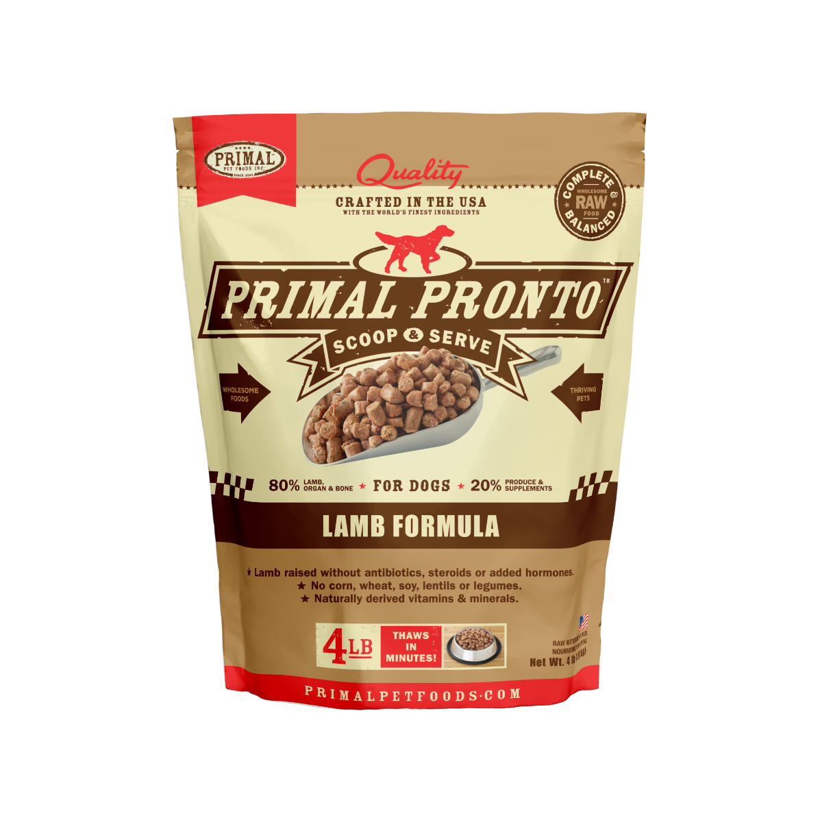 Primal - Frozen Dog Raw Pronto - 4 lb