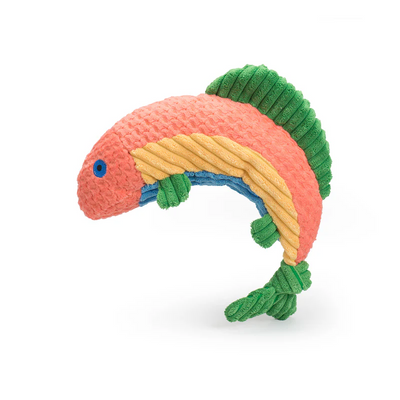 HuggleHounds - Rauccous Rainbow Trout Knottie Plush Dog Toy