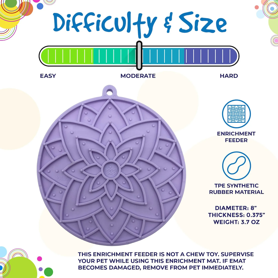 SodaPup - Lotus Design Enrichment Lick Mat with Suction Cups