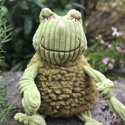 HuggleHounds - Fiona Frog HuggleFleece FlufferKnottie Plush Dog Toy
