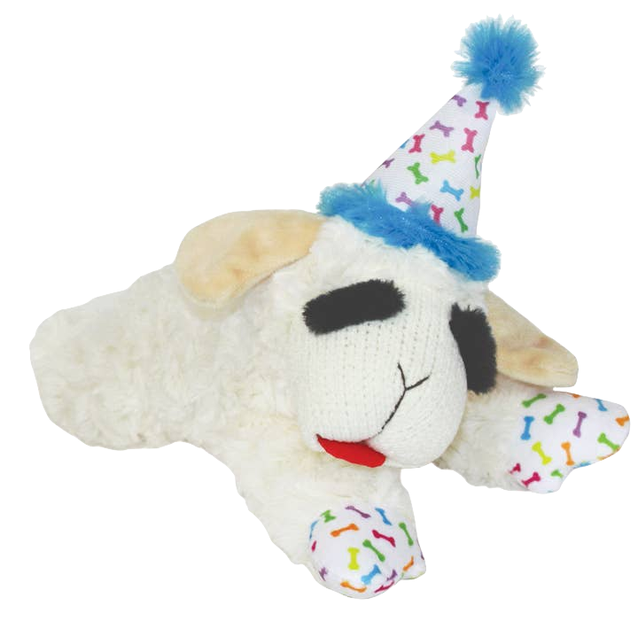 Multipet - Lamb Chop With Birthday Hat Dog Toy - Original Style