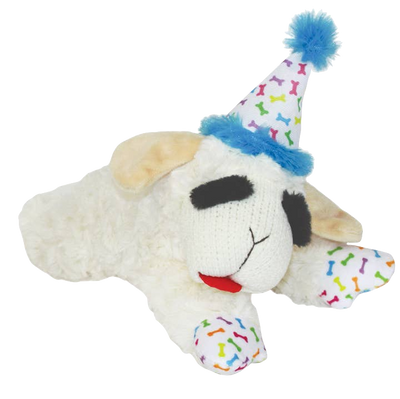 Multipet - Lamb Chop With Birthday Hat Dog Toy - Original Style