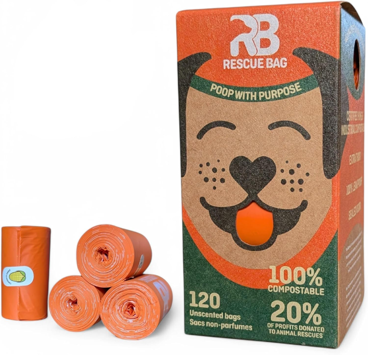 Rescue Bag - Unscented Compostable Poop Bags - 120 count