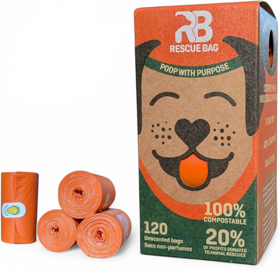 Rescue Bag - Unscented Compostable Poop Bags - 120 count