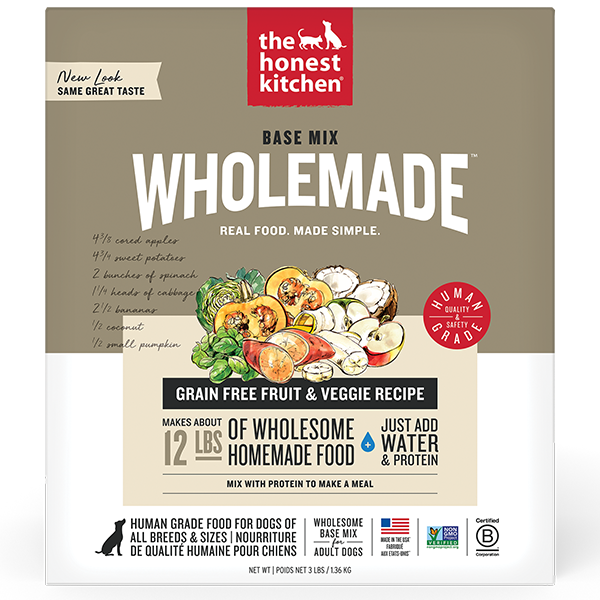 The Honest Kitchen - Wholemade Grain Free Fruit and Veggie Base Mix - Dehydrated Dog Food