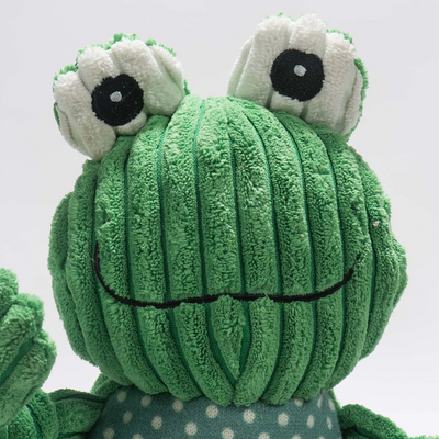 HuggleHounds - Fergie Frog Knottie Plush Dog Toy