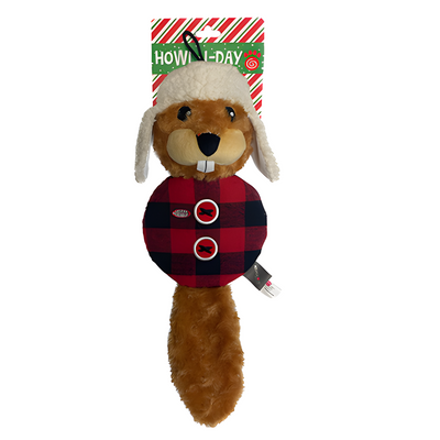 PetRageous - Buffalo Check Beaver with Squeaker