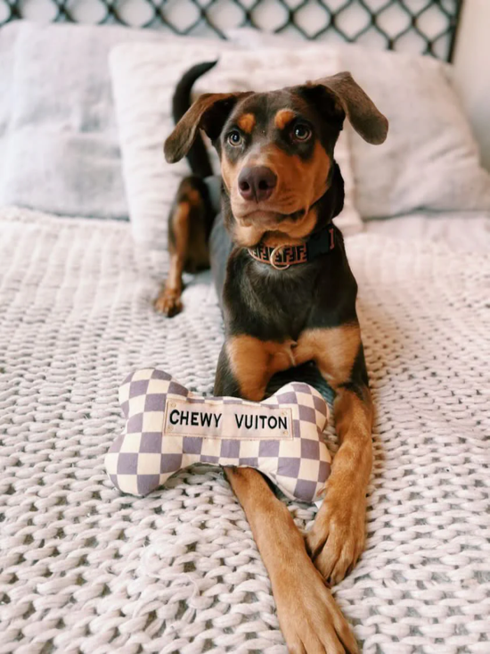 Haute Diggity Dog - Checker Chewy Vuiton Bone Dog Toy
