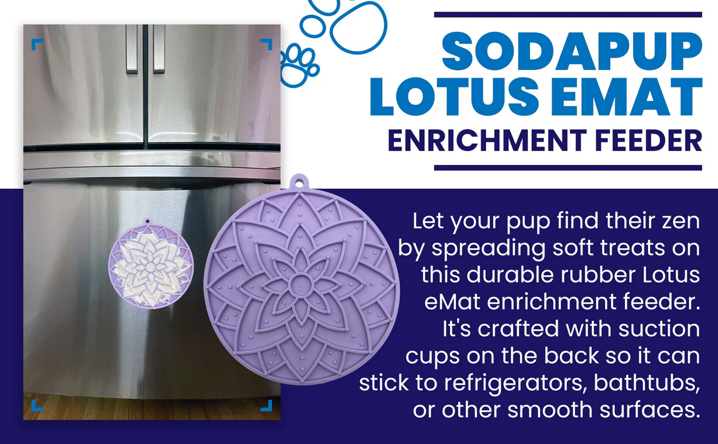 SodaPup - Lotus Design Enrichment Lick Mat with Suction Cups