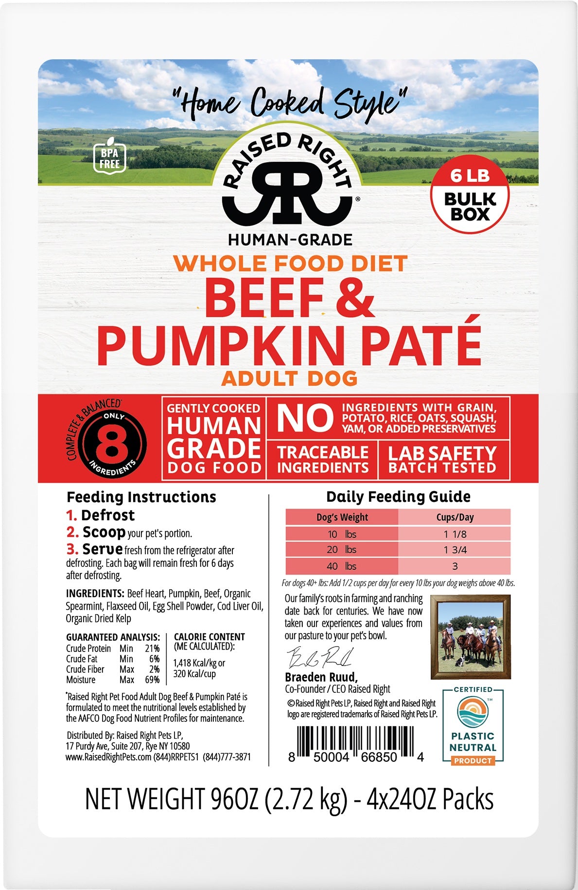 Raised Right - Frozen Gently Cooked Original and Paté Recipes