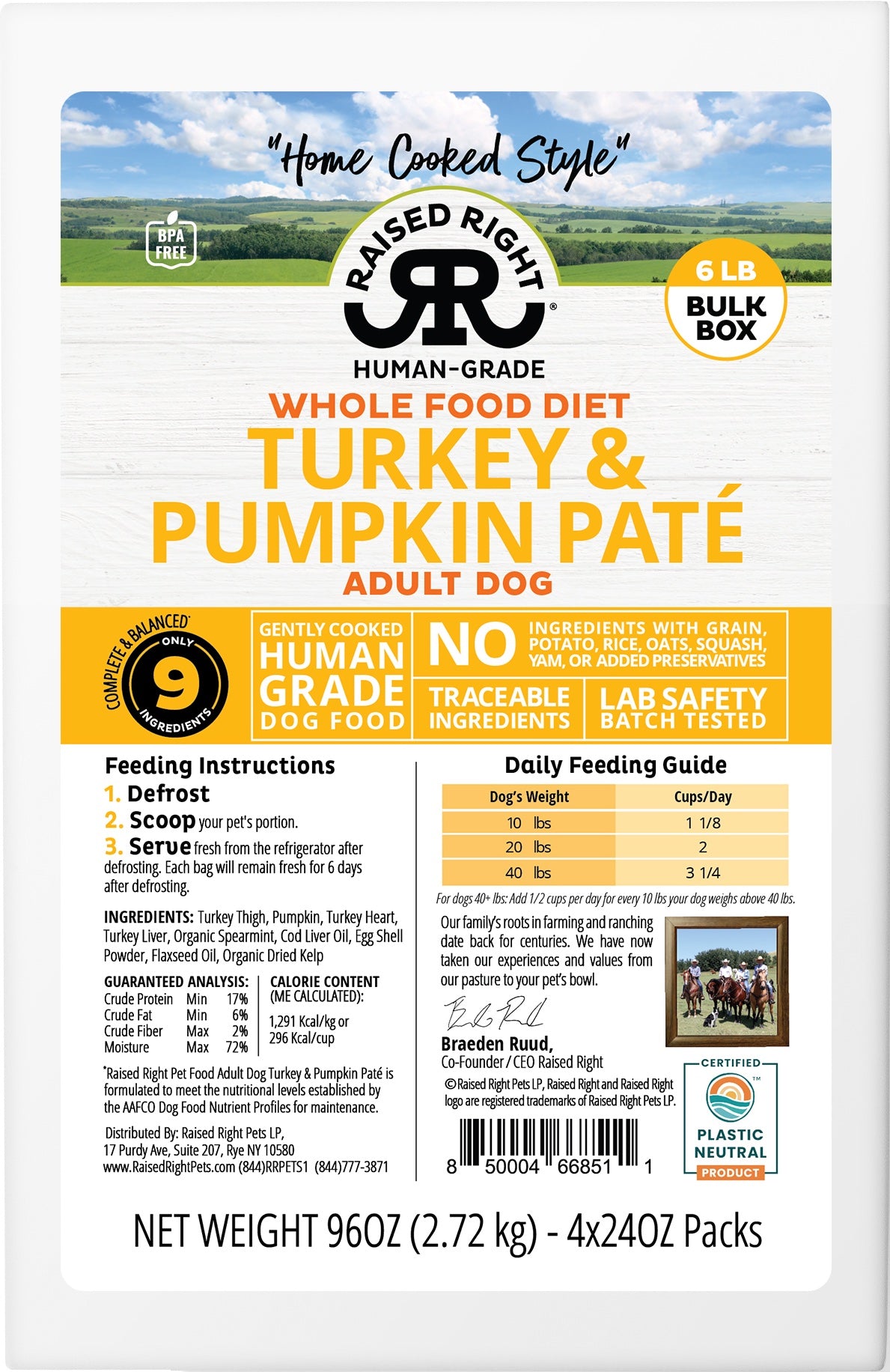 Raised Right - Frozen Gently Cooked Original and Paté Recipes