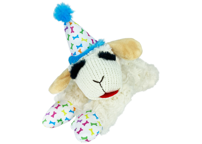 Multipet - Lamb Chop With Birthday Hat Dog Toy